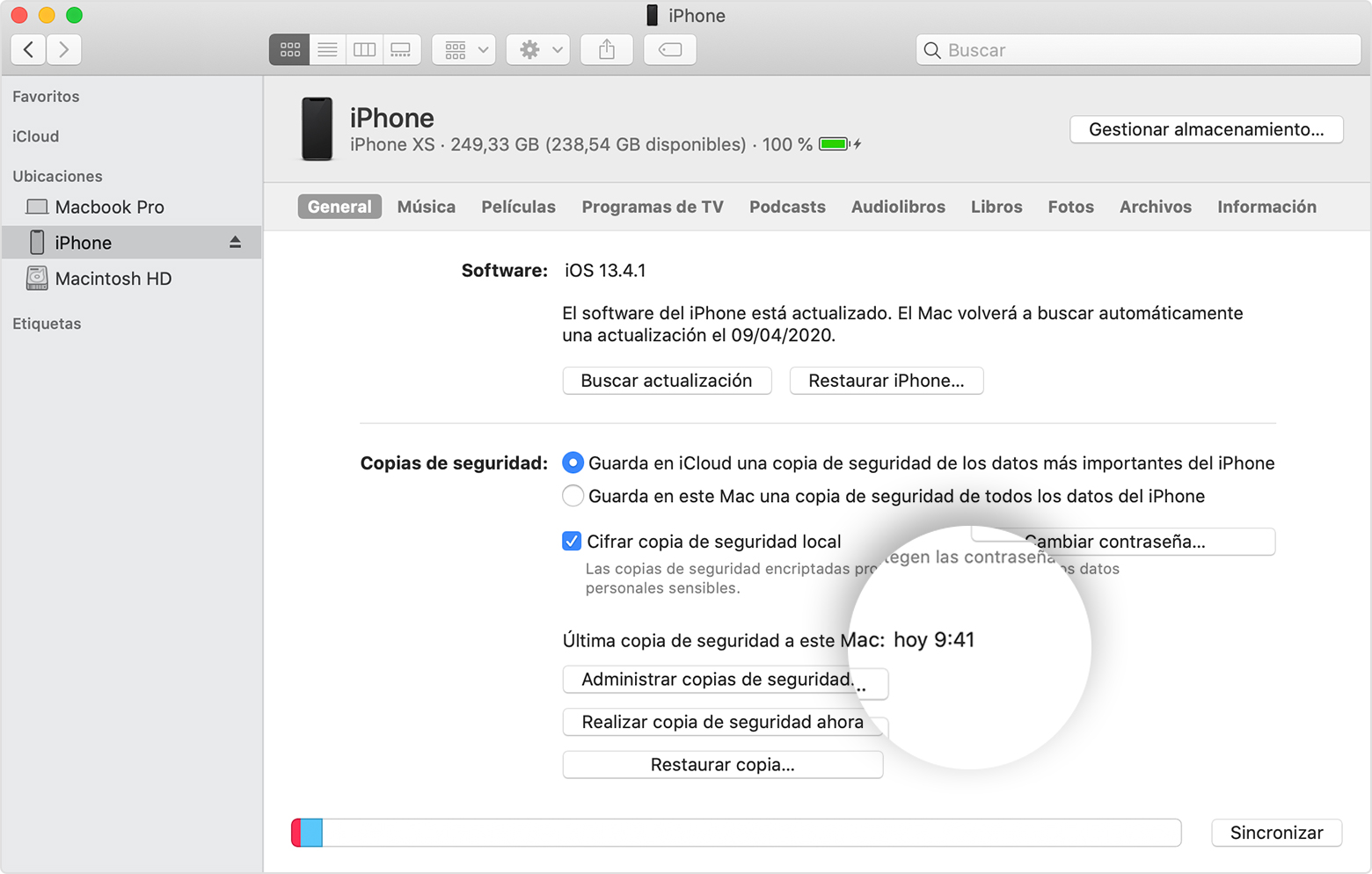 Guardar copia seguridad iPhone iPad RIM mobile